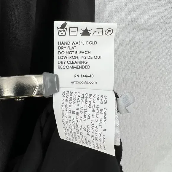 ENZA COSTA Satin Bias Cut Skirt Womens Small 1 Black Midi Pull on Slip Maxi NWOT - Picture 12 of 16